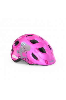 CASCO NIÑO MET HOORAY BALLENA ROSA BRILLO